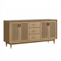 Buffet 160 x 40 x 80 cm en bois brun à 3 tiroirs et 4 portes style contemporain