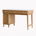 Bureau 120 x 55 x 76 cm en bois naturel et blanc avec rangements style scandinave