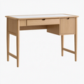 Bureau 120 x 60 x 75 cm en bois chêne clair avec tiroir et rangement style scandinave
