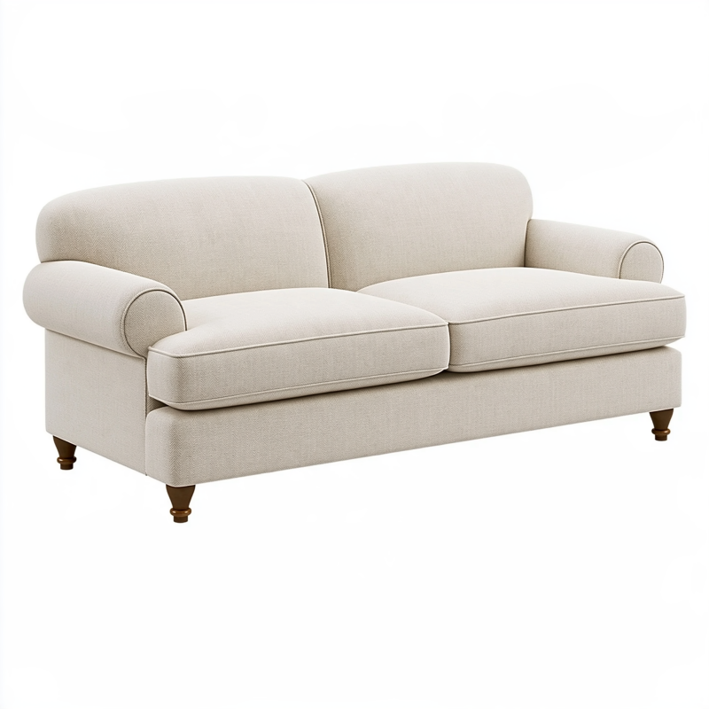 Canapé 3 places 200 x 90 x 88 cm en tissu beige style classique