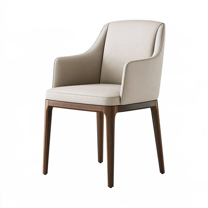 Fauteuil de salle à manger 60 x 62 x 86 cm beige structure en bois style contemporain