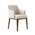 Fauteuil 59 x 60 x 82 cm en tissu beige avec pieds en bois style contemporain