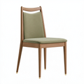 Chaise de salle à manger 47 x 55 x 95 cm en bois brun et revêtement vert style contemporain