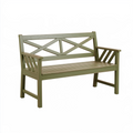 Banc de jardin 120 cm en bois vert à dossier croisé pour extérieur