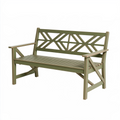 Banc de jardin 120 x 60 x 90 cm en bois vert à dossier croisé